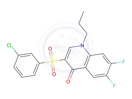 Chemical structure of 3-((3-Chlorophenyl)sulfonyl)-6,7-difluoro-1-propylquinolin-4(1H)-one