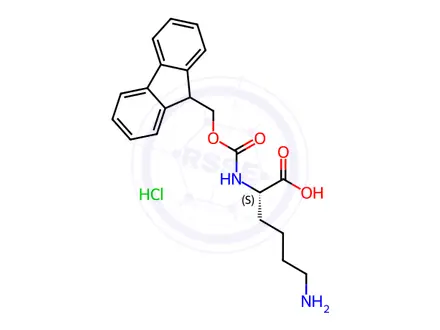Chemical structure of N-alpha-Fmoc-L-lysine Hydrochloride