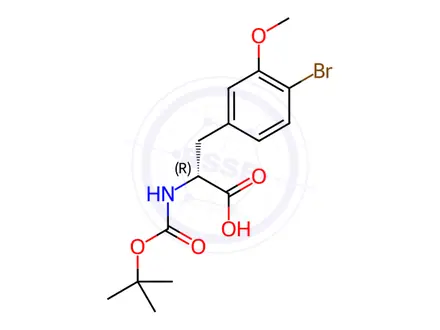 Chemical structure of N-Boc-4-bromo-3-methoxy-D-phenylalanine