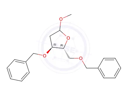 Chemical structure of METHYL-3,5-DI-O-BENZYL-D-THREO-PENTAFURANOSIDE