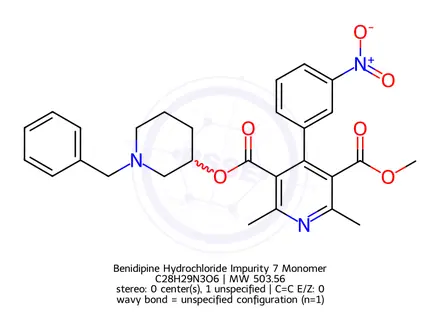Chemical structure of Benidipine Hydrochloride Impurity 7 Monomer