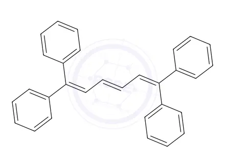 Chemical structure of trans-1,1,6,6-Tetraphenyl-1,3,5-hexatriene