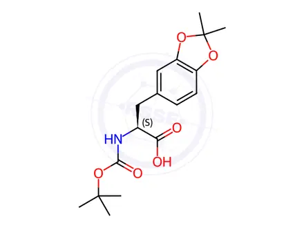 Chemical structure of (S)-2-tert-Butoxycarbonylamino-3-(2,2-dimethyl-benzo[1,3]dioxol-5-yl)-propionic acid