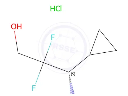 Chemical structure of (S)-3-Amino-3-cyclopropyl-2,2-difluoropropan-1-ol hydrochloride