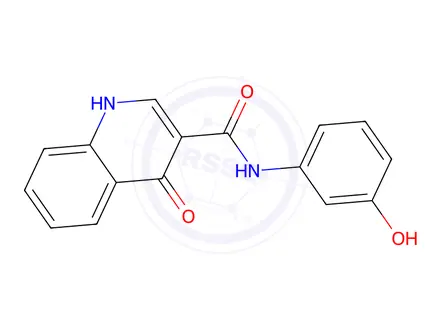 Chemical structure of N-(3-Hydroxyphenyl)-4-oxo-1,4-dihydroquinoline-3-carboxamide