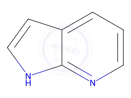 Chemical structure of (SP-4-3)-Dicarbonylchloro(1H-pyrrolo[2,3-b]pyridine-N7)rhodium