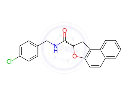 Chemical structure of N-(4-chlorobenzyl)-1,2-dihydronaphtho[2,1-b]furan-2-carboxamide