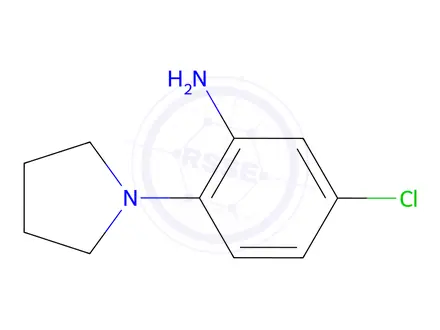 Chemical structure of 5-chloro-2-(pyrrolidin-1-yl)aniline hydrochloride