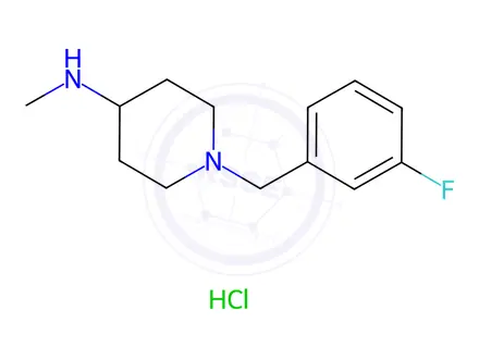 Chemical structure of 1-(3-Fluorobenzyl)-N-methylpiperidin-4-amine hydrochloride