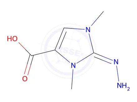 Chemical structure of 2-Hydrazono-1,3-dimethyl-2,3-dihydro-1H-imidazole-4-carboxylic acid