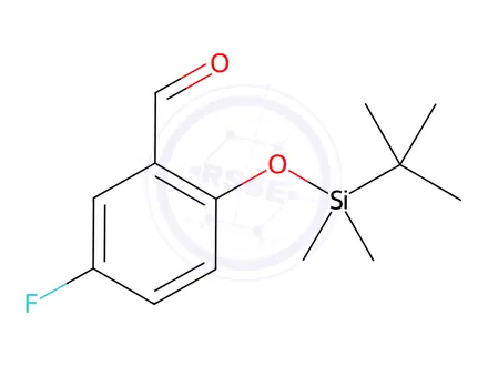Chemical structure of Benzaldehyde, 2-[[(1,1-dimethylethyl)dimethylsilyl]oxy]-5-fluoro-