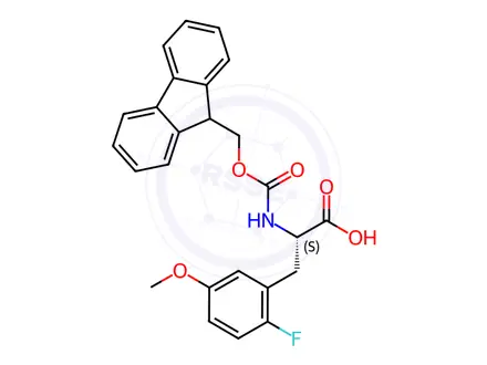 Chemical structure of N-Fmoc-2-fluoro-5-methoxy-L-phenylalanine