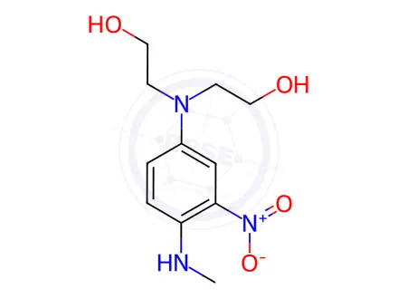 Chemical structure of 2,2'-[[4-(methylamino)-3-nitrophenyl]imino]bisethanol