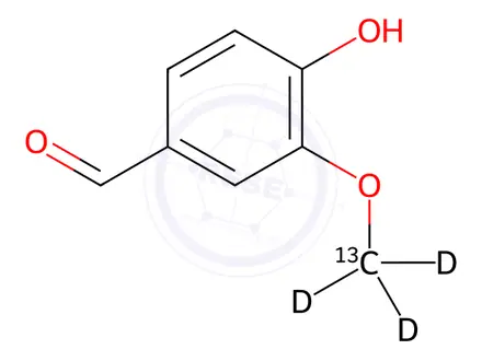 Chemical structure of Vanillin-13C,d3