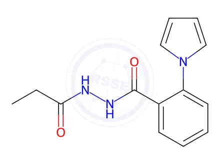Chemical structure of N'-propionyl-2-(1H-pyrrol-1-yl)benzohydrazide