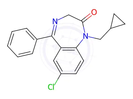 Chemical structure of Prazepam CIV(Secondary Standards traceble to USP)