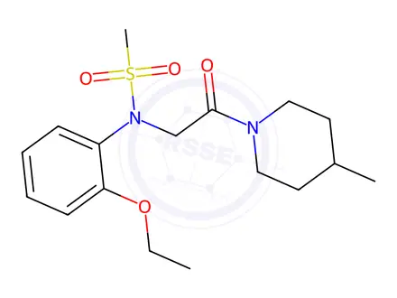Chemical structure of N-(2-ethoxyphenyl)-N-(2-(4-methylpiperidin-1-yl)-2-oxoethyl)methanesulfonamide