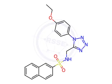 Chemical structure of N-[[1-(4-ethoxyphenyl)tetrazol-5-yl]methyl]naphthalene-2-sulfonamide