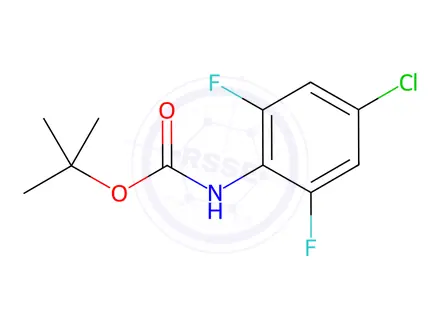 Chemical structure of Carbamic acid, (4-chloro-2,6-difluorophenyl)-, 1,1-dimethylethyl ester (9CI)