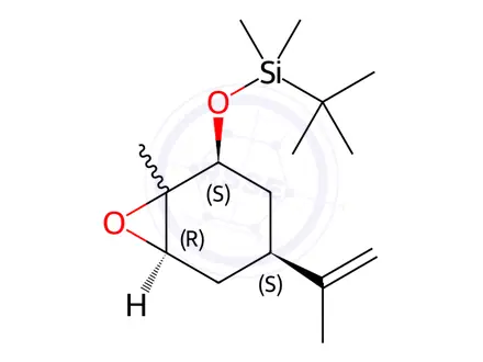 Chemical structure of 6-Tert-Butyldimethylsilyloxy-4-(1-methylethenyl)-1-methyl-cyclohexane 1,2-epoxide