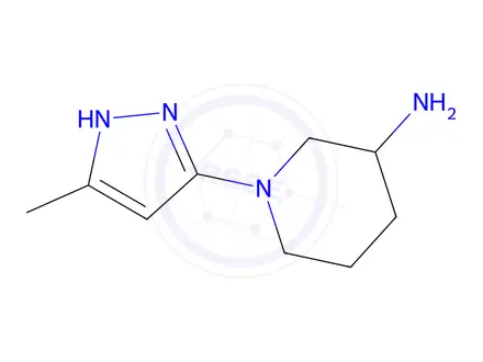 Chemical structure of 1-(3-Methyl-1H-pyrazol-5-yl)piperidin-3-amine