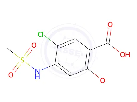Chemical structure of 5-chloro-2-methoxy-4-(methylsulfonamido)benzoic acid