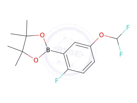 Chemical structure of 2-(5-(Difluoromethoxy)-2-fluorophenyl)-4,4,5,5-tetramethyl-1,3,2-dioxaborolane