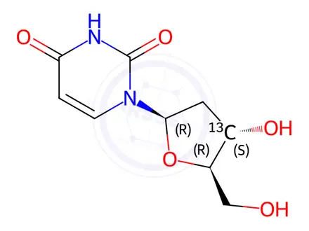 Chemical structure of 2-Deoxyuridine-3-13C