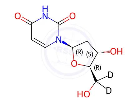 Chemical structure of [5',5'-2H2]2'-deoxyuridine