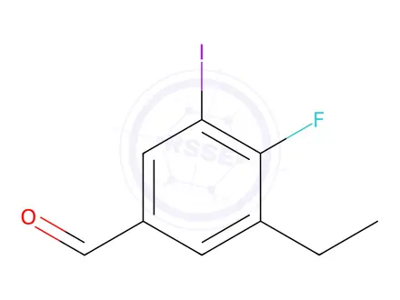 Chemical structure of 3-Ethyl-4-fluoro-5-iodobenzaldehyde