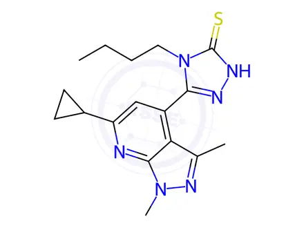 Chemical structure of 4-Butyl-5-(6-cyclopropyl-1,3-dimethyl-1h-pyrazolo[3,4-b]pyridin-4-yl)-4h-1,2,4-triazole-3-thiol