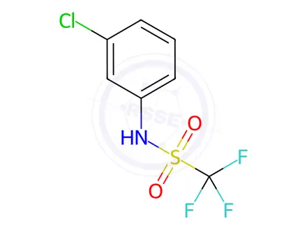Chemical structure of N-(3-chlorophenyl)-1,1,1-trifluoromethanesulfonamide