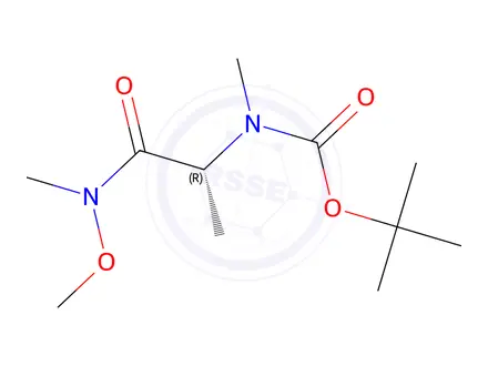 Chemical structure of (R)-tert-Butyl (1-(methoxy(methyl)amino)-1-oxopropan-2-yl)(methyl)carbamate