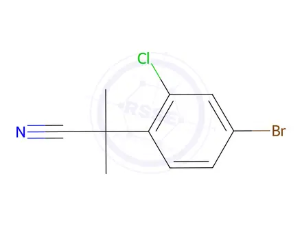 Chemical structure of 2-(4-Bromo-2-chlorophenyl)-2-methylpropanenitrile