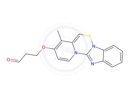 Chemical structure of 3-((4-methylbenzo[4,5]imidazo[1,2-b]pyrido[1,2-d][1,2,4]thiadiazin-3-yl)oxy)propanal