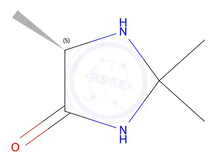 Chemical structure of (S)-2,2,5-Trimethylimidazolidin-4-one