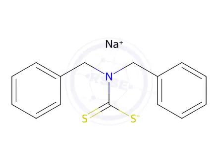 Chemical structure of DIBENZYLDITHIOCARBAMIC ACID SODIUM SALT