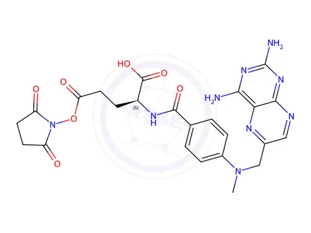 Chemical structure of Aminopterin N-hydroxysuccinimide ester