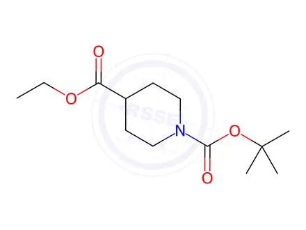 Chemical structure of Ethyl 1-Boc-piperidine-4-carboxylate