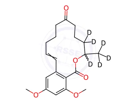 Chemical structure of rac 2,4-O-Dimethylzearalenone-d6