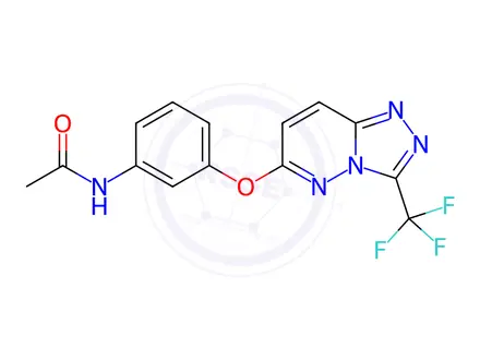 Chemical structure of N-(3-{[3-(trifluoromethyl)-[1,2,4]triazolo[4,3-b]pyridazin-6-yl]oxy}phenyl)acetamide