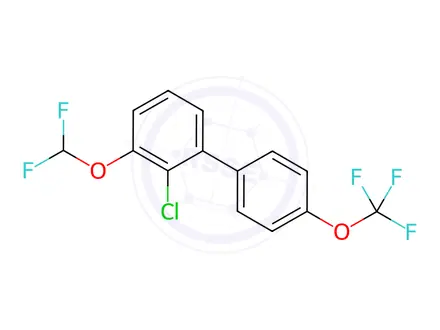 Chemical structure of 2-Chloro-3-(difluoromethoxy)-4'-(trifluoromethoxy)-1,1'-biphenyl