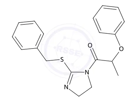 Chemical structure of 1-(2-(Benzylthio)-4,5-dihydro-1H-imidazol-1-yl)-2-phenoxypropan-1-one