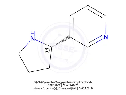 Chemical structure of (S)-3-(Pyrrolidin-2-yl)pyridine