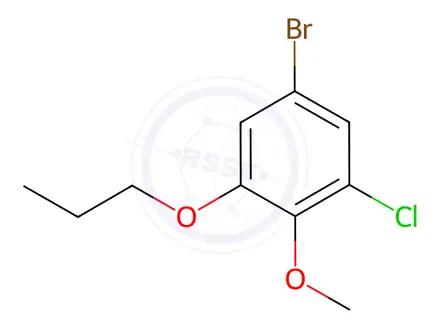Chemical structure of Benzene, 5-bromo-1-chloro-2-methoxy-3-propoxy-