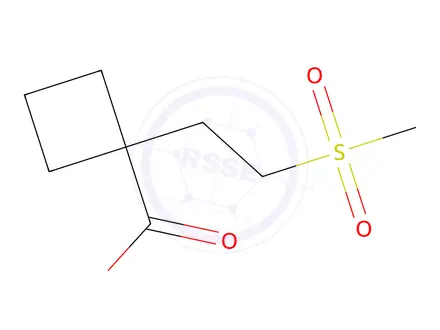 Chemical structure of 1-(2-(Methylsulfonyl)ethyl)cyclobutane-1-carboxylic acid