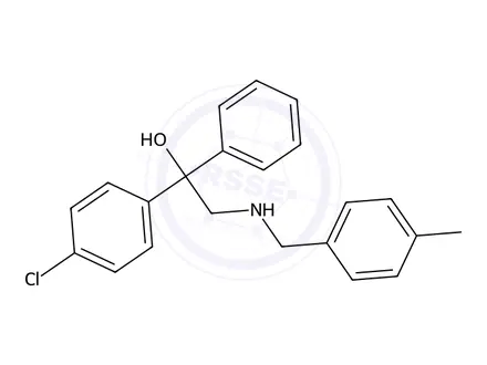 Chemical structure of 1-(4-Chlorophenyl)-2-((4-methylbenzyl)amino)-1-phenylethan-1-ol