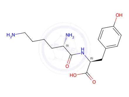 Chemical structure of H-Lys-Tyr-OH acetate salt