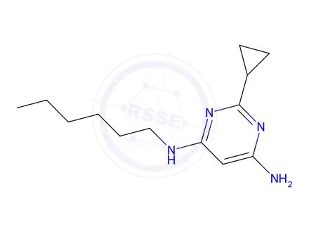 Chemical structure of 2-cyclopropyl-n4-hexylpyrimidine-4,6-diamine