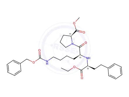 Chemical structure of N-Benzyloxycarbonyl (S)-Lisinopril Ethyl Methyl Diester